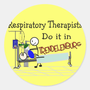 Sticker Rond Les thérapeutes respiratoires le font à Trendelenb