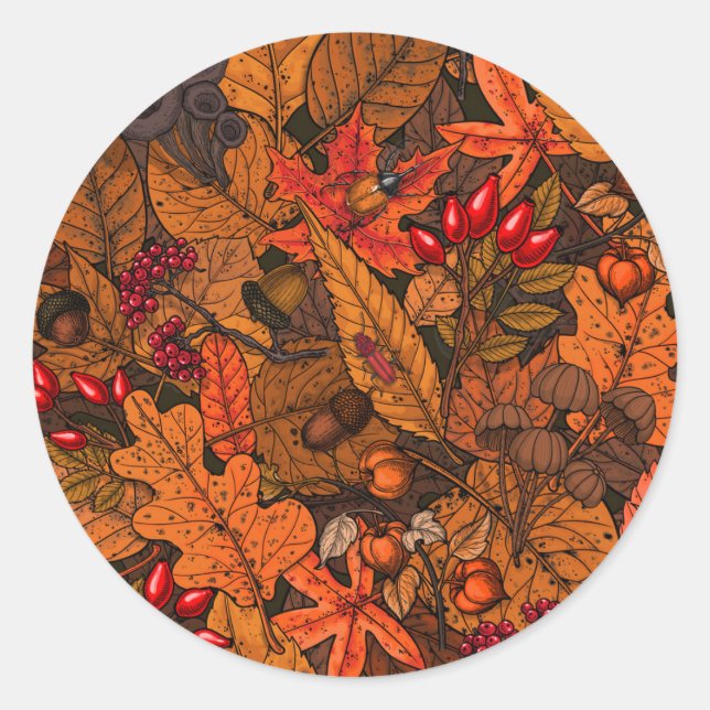 Sticker Rond Les trésors d'automne (Devant)