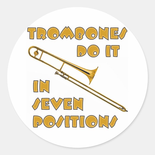 Sticker Rond Les Trombones Le Font En 7 Positions (Devant)