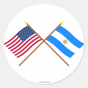 Sticker Rond Les USA et drapeaux croisés parArgentine