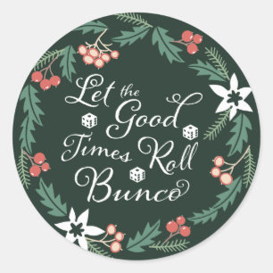Sticker Rond Les vacances Bunco de Noël ont laissé le bon pet