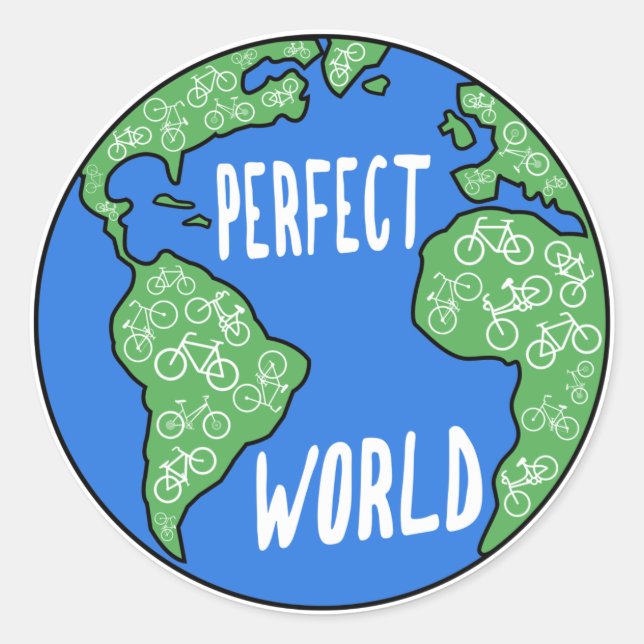 Sticker Rond Les Vélos Font Un Monde Parfait (Devant)