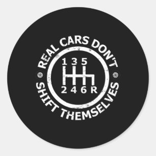 Sticker Rond Les Véritables Voitures Ne Se Déplacent Pas À Six 