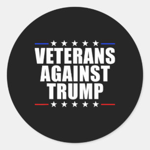 Sticker Rond Les vétérans contre les vétérans anti-Trump contre