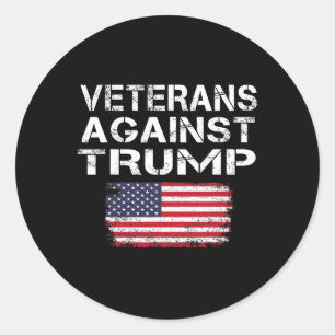 Sticker Rond Les vétérans contre Trump Les vétérans militaires 
