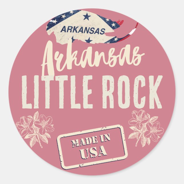 Sticker Rond Les villes de l'Arkansas (Devant)