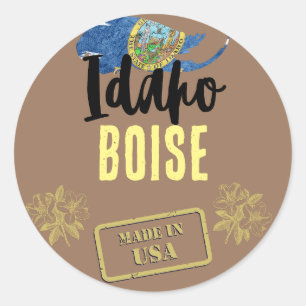 Sticker Rond Les villes d'Idaho