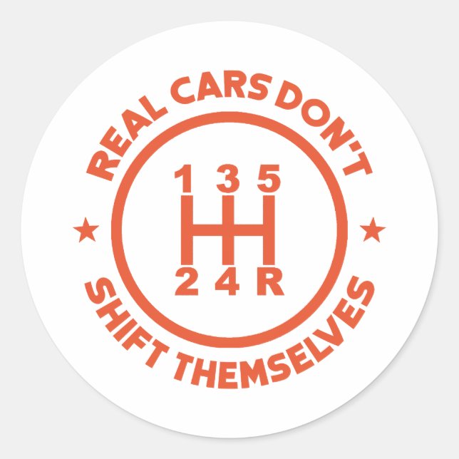 Sticker Rond Les voitures réelles ne se déplacent pas (Devant)