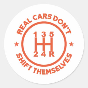 Sticker Rond Les voitures réelles ne se déplacent pas