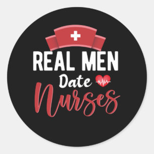 Sticker Rond Les vrais hommes date infirmières- l'appréciation 