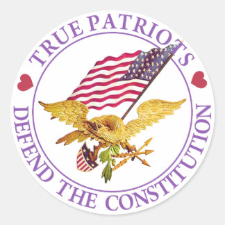 STICKER ROND LES VRAIS PATRIOTES DÉFENDENT LA CONSTITUTION