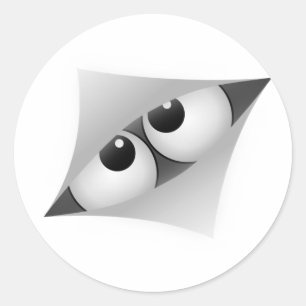 Sticker Rond Les yeux de la bande dessinée