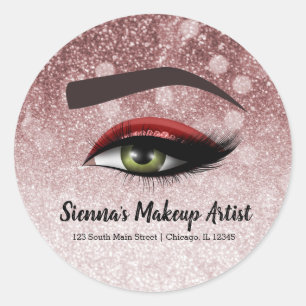 Sticker Rond Les yeux rouges clignotent   maquillage