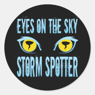 STICKER ROND LES YEUX SUR LE SPOTTER DE LA TEMPÊTE CIEL