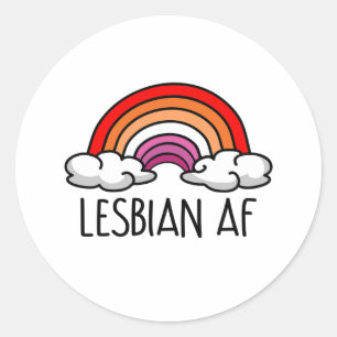 STICKER ROND LESBIAN AF
