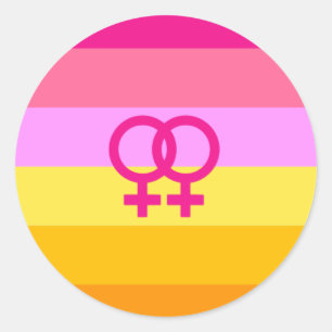 Sticker Rond Lesbienne Dawn Pride Femmes qui aiment les femmes