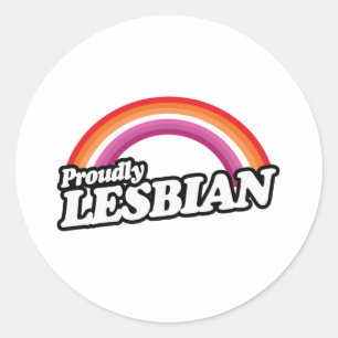 Sticker Rond Lesbienne et fière