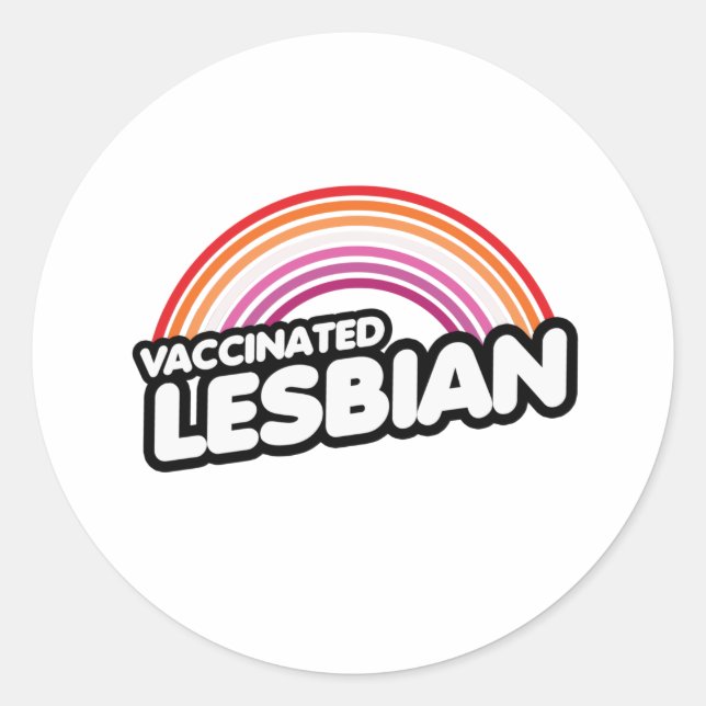 STICKER ROND LESBIENNE VACCINÉE (Devant)