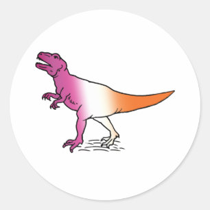 Sticker Rond Lesbisaurus