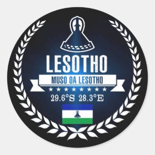 Sticker Rond Lesotho
