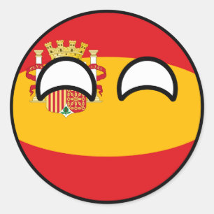 Sticker Rond L'Espagne Geeky tendante drôle Countryball