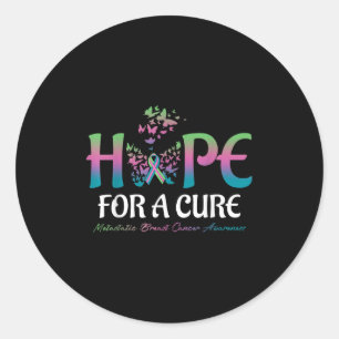 Sticker Rond L'Espoir D'Un Papillon Métastatique Cure Cancer Du
