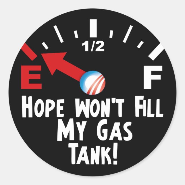 Sticker Rond L'espoir est sur vide - anti Barack Obama (Devant)