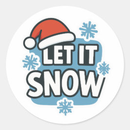 Sticker Rond Let it snow