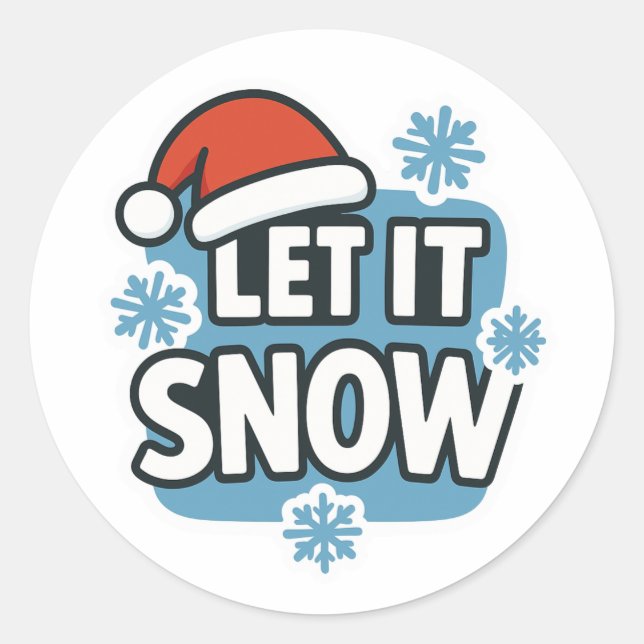 Sticker Rond Let it snow (Devant)