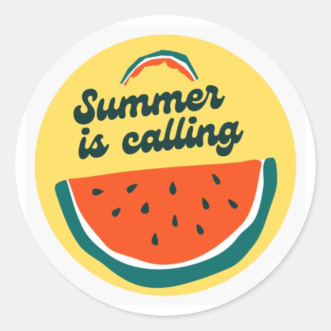 Sticker Rond L'été appelle (Devant)
