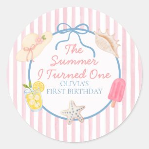 Sticker Rond L'été où j'ai eu un premier anniversaire