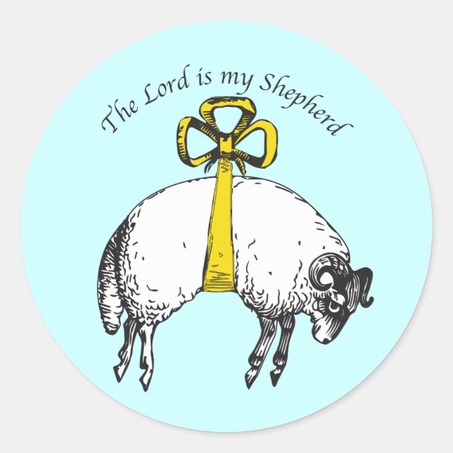 Sticker Rond L'Éternel est mon berger Psaume 23 (Devant)