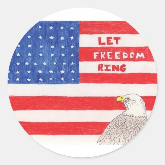 Sticker Rond LetFreedomRing (Devant)