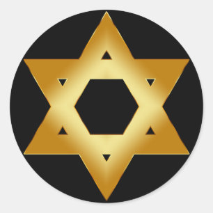 STICKER ROND L'ÉTOILE D'OR DE DAVID