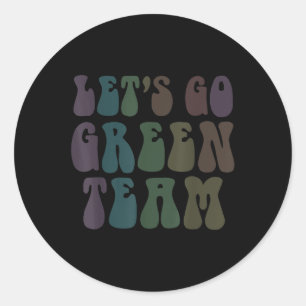 Sticker Rond Lets Devenez écolo Team Retro War Jeu 60s Camp d'é