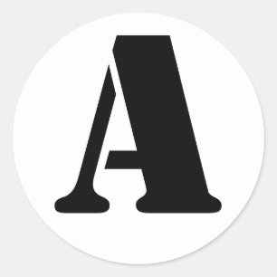 Sticker Rond Lettre A Alphabet au crayon par Janz White