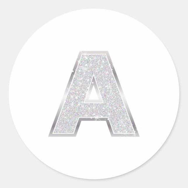 STICKER ROND LETTRE ARGENT A (Devant)