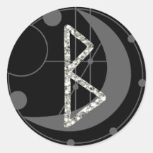 Lettre B Rune Runogramme Lune géométrique Noir