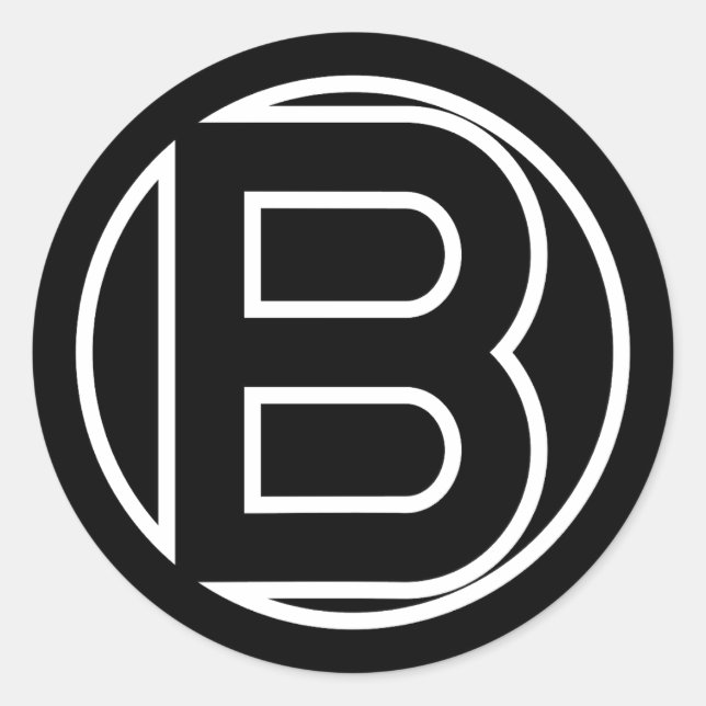 STICKER ROND LETTRE BORD BLANC BLANC (Devant)