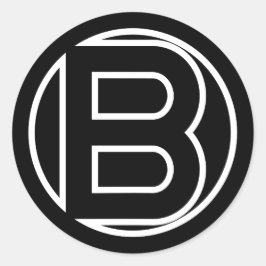 STICKER ROND LETTRE BORD BLANC BLANC