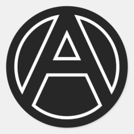 STICKER ROND LETTRE BORD NOIR A