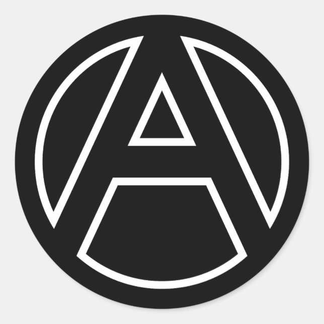 STICKER ROND LETTRE BORD NOIR A (Devant)