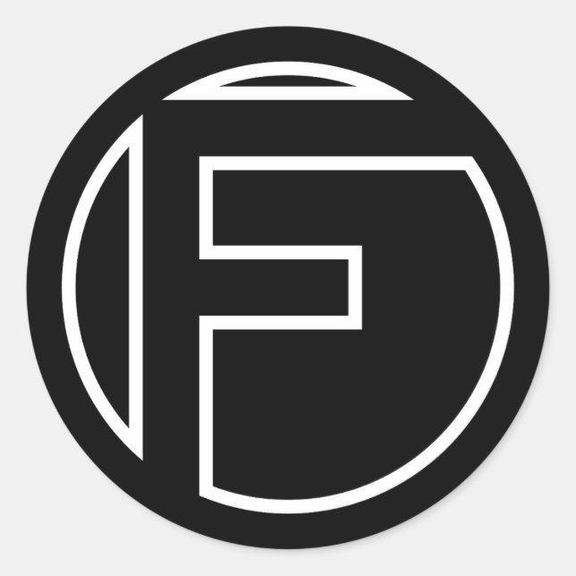 STICKER ROND LETTRE BORD NOIR F (Devant)