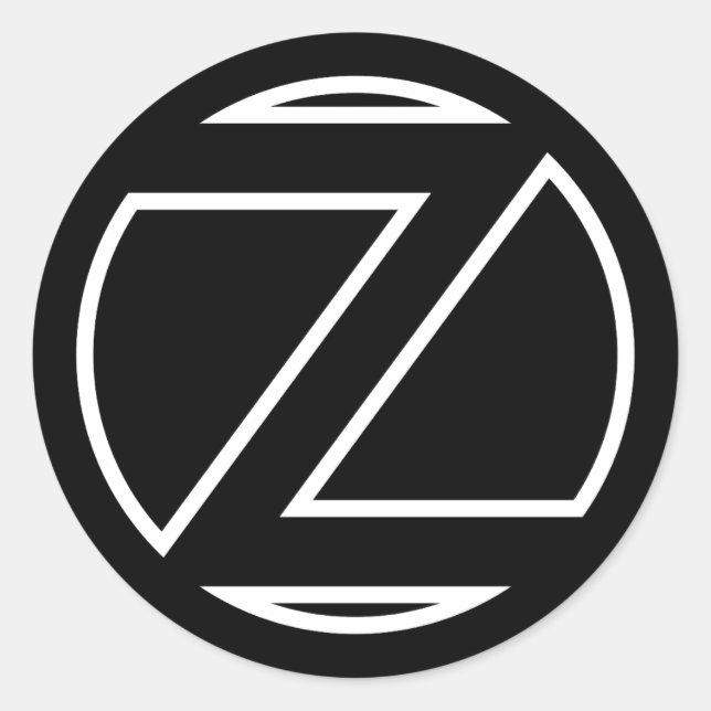STICKER ROND LETTRE BORD NOIR Z (Devant)