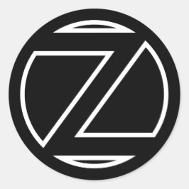 STICKER ROND LETTRE BORD NOIR Z