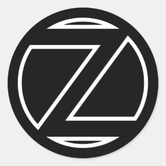 STICKER ROND LETTRE BORD NOIR Z