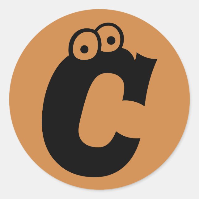 Sticker Rond Lettre C Eyeballs Alphabet par Janz Pérou Gold (Devant)