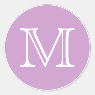 Sticker Rond LETTRE CHAUSSÉE Pink Blanc MONOGRAPHIQUE