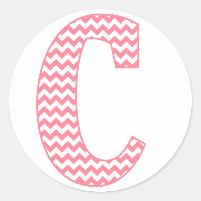 Sticker Rond LETTRE CHIVRE PLEINE PLEINE PRÉPONSE C MONogramme (Devant)