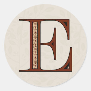 Sticker Rond Lettre Damas E - Rouge